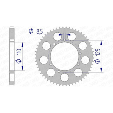 Corona AFAM aluminio 60104 - Paso 428