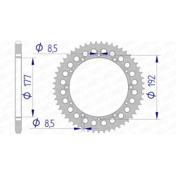 Corona AFAM aluminio 63300 - Paso 520
