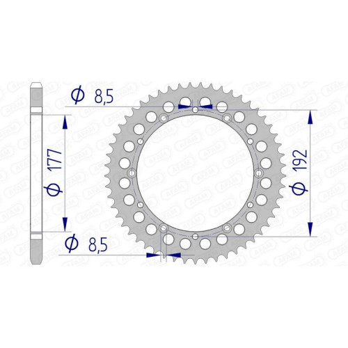 Corona AFAM aluminio 63300 - Paso 520