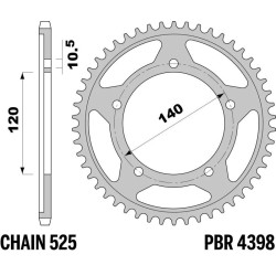 Kit cadena EK/PBR 525SRX2 15/47 - corona estándar 2