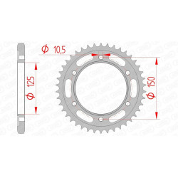 Corona AFAM acero estándar 71800 - Paso 525