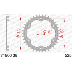 Corona AFAM acero estándar 71900 - Paso 525