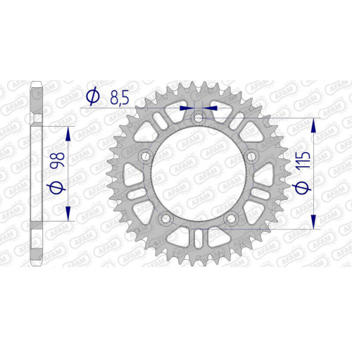 Corona AFAM aluminio ultraligera autolimpiable 72101 - Paso 420