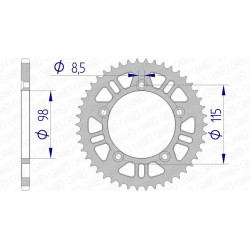 Corona AFAM aluminio 72101 - Paso 420