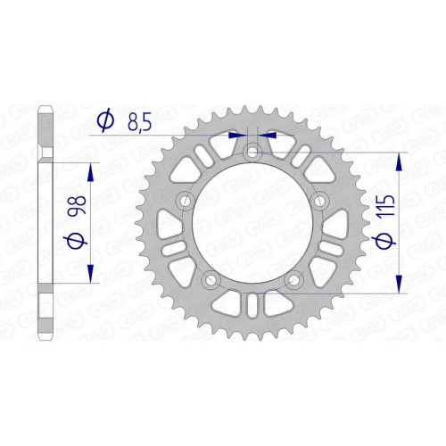 Corona AFAM aluminio 72101 - Paso 420
