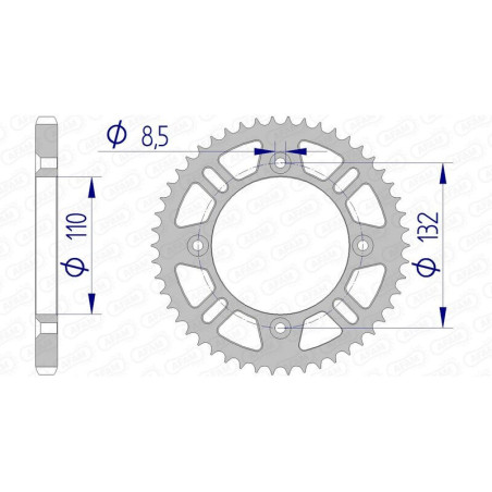 Corona AFAM aluminio 72102 - Paso 428