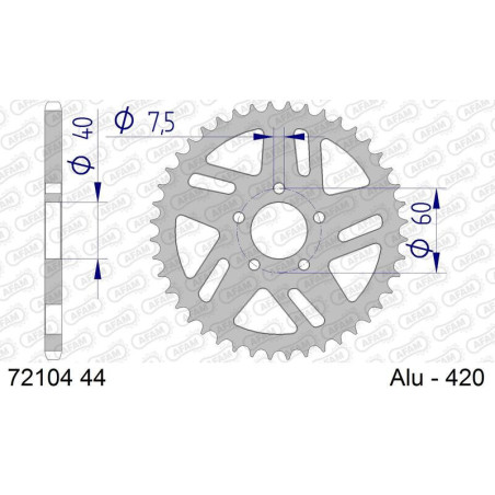 Corona AFAM aluminio 72104 - Paso 420