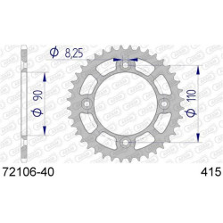 Corona AFAM aluminio 72106 - Paso 415 2