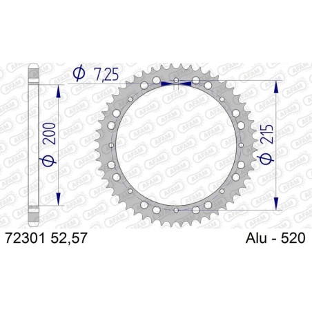 Corona AFAM aluminio 72301 - Paso 520