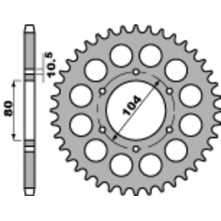 Kit cadena EK/PBR 630SRO 15/33 - corona estándar
