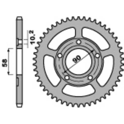 Kit cadena EK/PBR 520SRX2 14/38 - corona estándar