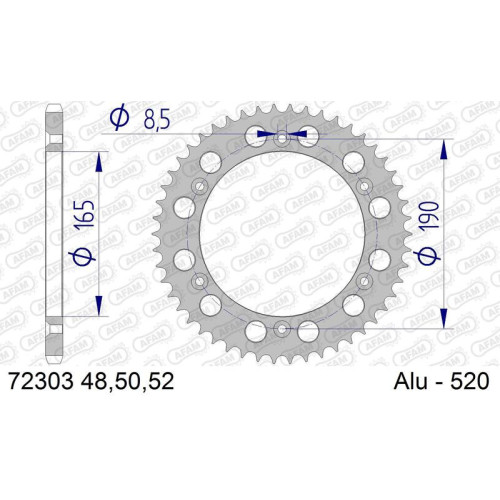 Corona AFAM aluminio 72303 - Paso 520