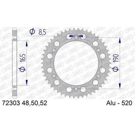 Corona AFAM aluminio 72303 - Paso 520