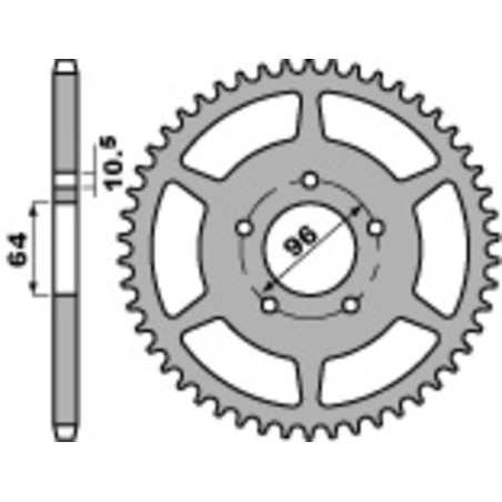 Kit cadena EK/PBR 520SRX2 13/37 - corona estándar