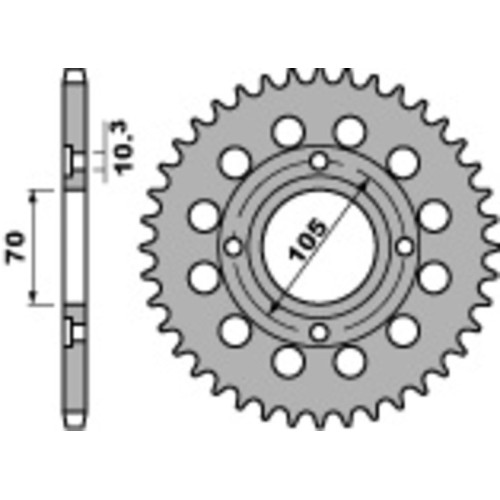 Kit cadena EK/PBR 530SRX2 17/38 - corona estándar