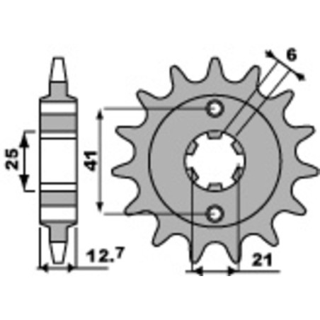 Kit cadena EK/PBR 530SRX2 17/37 - corona estándar