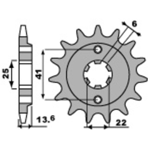 Kit cadena EK/PBR 525SRX2 15/47 - corona estándar
