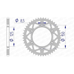 Corona AFAM aluminio 72304 - Paso 520