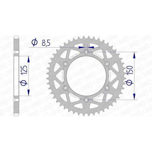 Corona AFAM aluminio 72304 - Paso 520