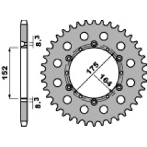 Kit cadena EK/PBR 520SRX2 13/43 - corona estándar