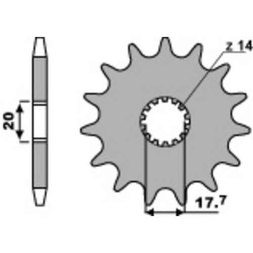 Kit cadena EK/PBR 520SRX2 13/43 - corona estándar