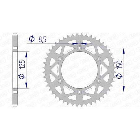 Corona AFAM aluminio 72304 - Paso 520