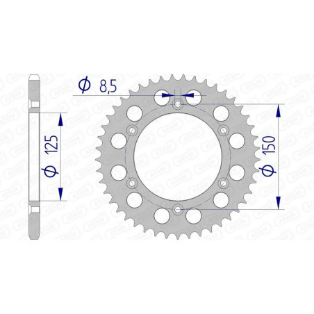 Corona AFAM aluminio 72304 - Paso 520