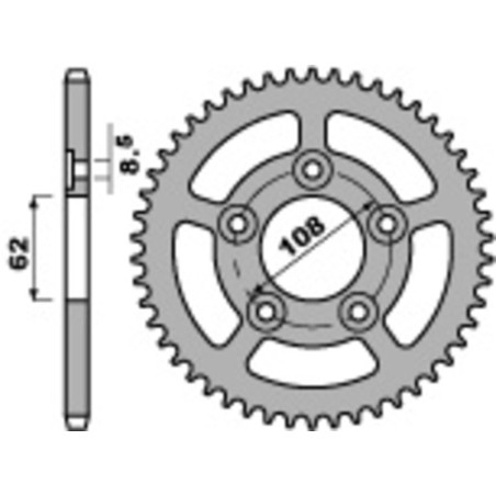 Kit cadena EK/PBR 520SRX2 16/39 - corona estándar