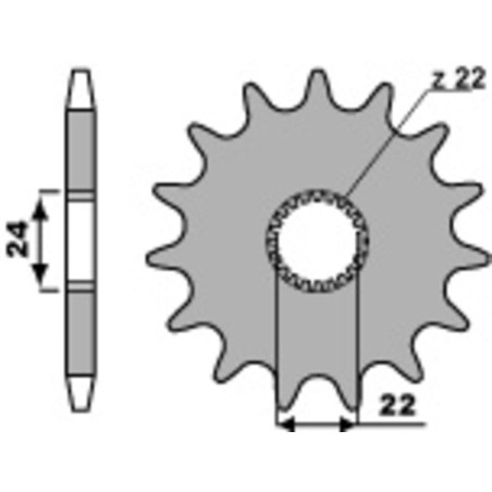 Kit cadena EK/PBR 520SRX2 16/39 - corona estándar