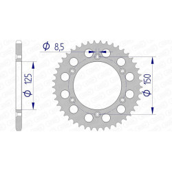 Corona AFAM aluminio 72304 - Paso 520