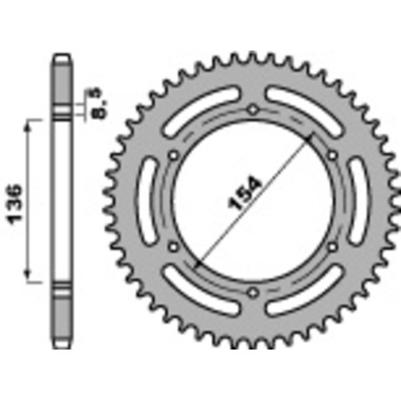 Kit cadena EK/PBR 520SRX2 16/47 - corona estándar