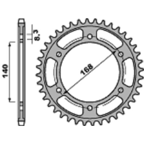 Kit cadena EK/PBR 525SRX2 16/42 - corona estándar