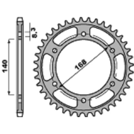 Kit cadena EK/PBR 525SRX2 16/42 - corona estándar