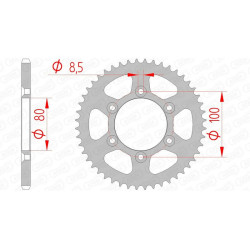 Corona AFAM acero estándar 80103 - Paso 420