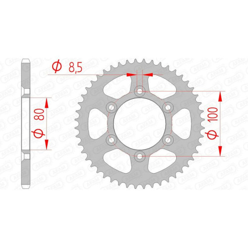 Corona AFAM acero estándar 80103 - Paso 420