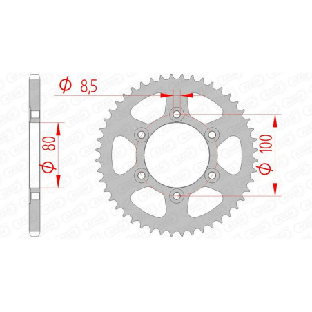 Corona AFAM acero estándar 80105 - Paso 420