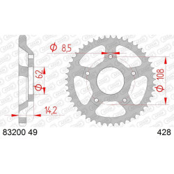 Corona AFAM acero estándar 83200 - Paso 428
