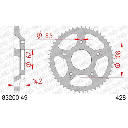 Corona AFAM acero estándar 83200 - Paso 428