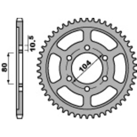 Kit cadena EK/PBR 525SRX2 15/39 - corona estándar