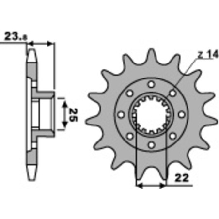 Kit cadena EK/PBR 525SRX2 16/41 - corona Ergal Duro