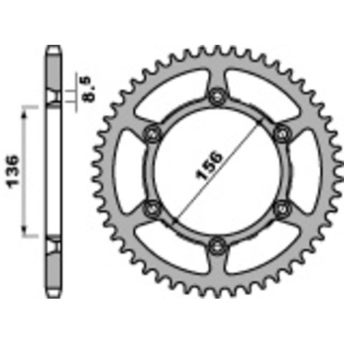 Kit cadena EK/PBR 520ZVX3 Superreforzado 16/44 - corona estándar