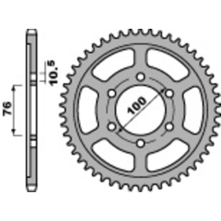 Kit cadena EK/PBR 530SRX2 15/44 - corona estándar