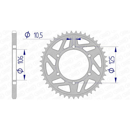 Corona AFAM aluminio 87606 - Paso 520