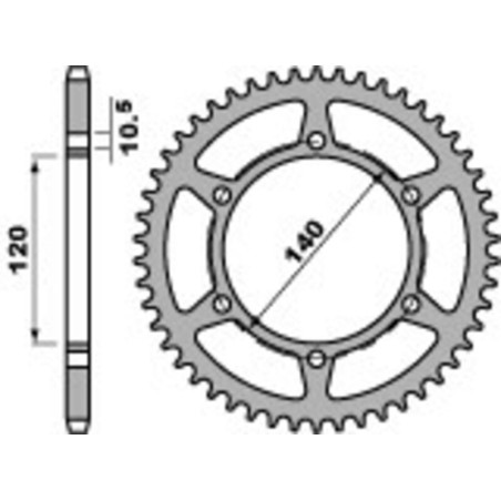 Kit cadena EK/PBR 520SRX2 15/37 - corona estándar