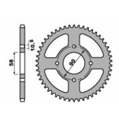 Kit cadena EK/PBR 520SRX2 14/41 - corona estándar