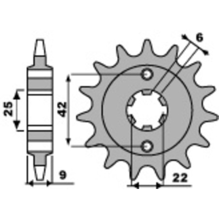 Kit cadena EK/PBR 520SRX2 16/36 - corona estándar
