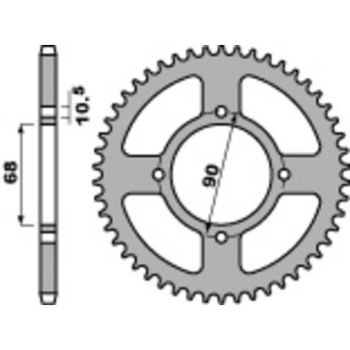 Kit cadena EK/PBR 520SRX2 13/42 - corona estándar