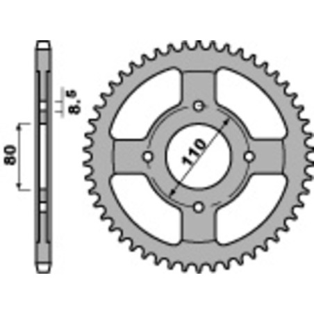 Kit cadena EK/PBR 428ZVX Superreforzado 16/42 - corona estándar