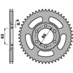 Kit cadena EK/PBR 428DEH 14/50 - corona estándar 2