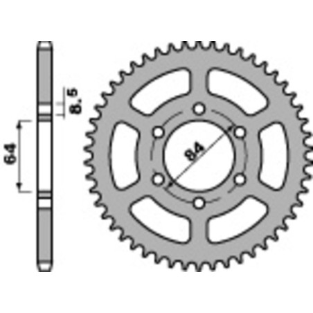 Kit cadena EK/PBR 428DEH 16/53 - corona estándar